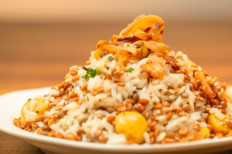 Arroz con lentejas y canela