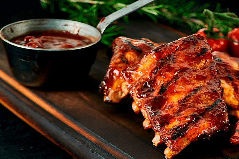 Costillas de cerdo con salsa de Jack Daniels