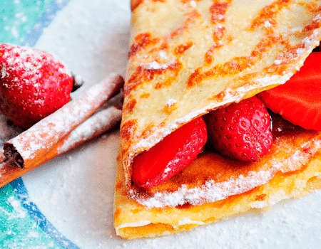 Crepes de soya rellenos de mani