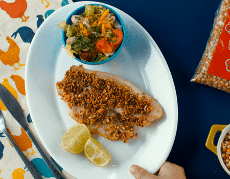 Pescado y palomitas de maíz, una suculenta combinación