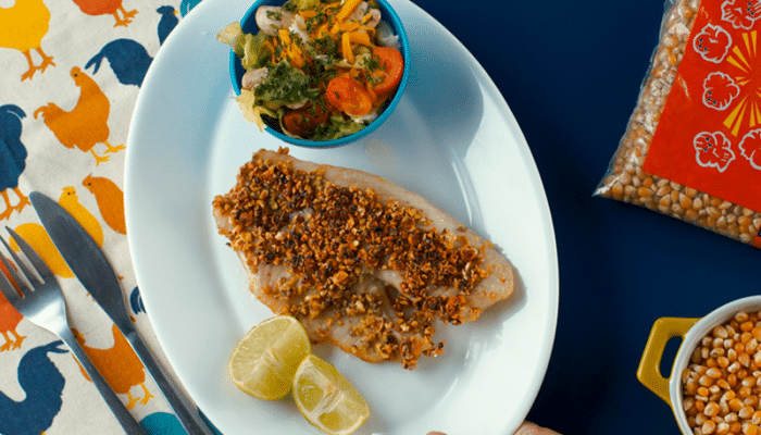 Pescado y palomitas de maíz, una suculenta combinación