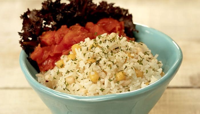 Ensalada de arroz y legumbres