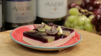 Esponjado de uva con vino